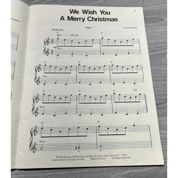Bradleys Big Note Christmas Duets Piano Song Book 7 Songs Sheet Music 1982 - Picture 3 of 7